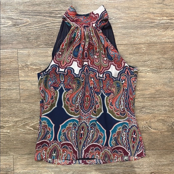 Ramy Brook Women's Paisley 100% Silk Halter Top with Tie Neck - Picture 8 of 9